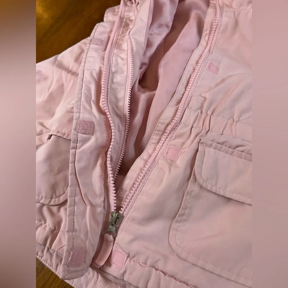 Girls Blush Pink Hooded Spring Jacket | Sherpa-Lined Hood | 3T